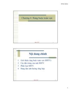 Bài giảng Cơ sở dữ liệu - Chương 4: Ràng buộc toàn vẹn - Nguyễn Thanh Trường