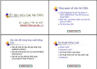 Bài giảng Hệ quản trị cơ sở dữ liệu - Ô tập môn các hệ cơ sở dữ liệu - Lương Trần Hy Hiến