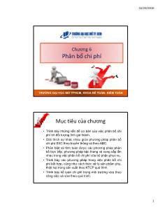 Bài giảng Kế toán chi phí - Chương 6: Phân bổ chi phí - Hoàng Huy Cường