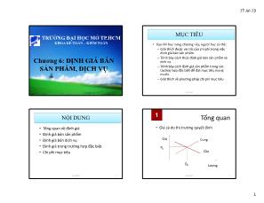 Bài giảng Kế toán quản trị - Chương 6: Định giá bán sản phẩm, dịch vụ - Lý Nguyễn Thu Ngọc