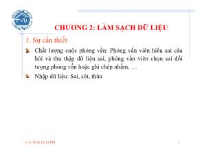 Bài giảng Khai phá dữ liệu (Data mining) - Chương 2: Làm sạch dữ liệu