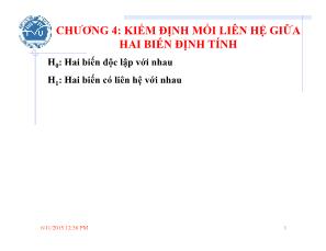 Bài giảng Khai phá dữ liệu (Data mining) - Chương 4: Kiểm định mối liên hệ giữa hai biến định tính