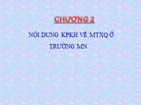 Bài giảng Khám phá khoa học Cao đẳng mầm non (Phần 2)