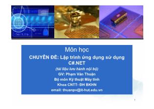 Bài giảng Lập trình ứng dụng sử dụng C#.NET - Phạm Văn Thuận