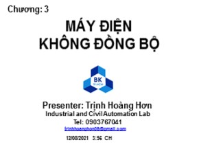 Bài giảng Máy điện - Chương 3: Máy điện không đồng bộ - Trịnh Hoàng Hơn
