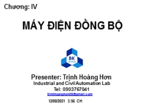 Bài giảng Máy điện - Chương 4: Máy điện đồng bộ - Trịnh Hoàng Hơn
