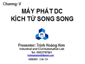 Bài giảng Máy điện - Chương 5: Máy điện DC - Trịnh Hoàng Hơn (Phần 1)