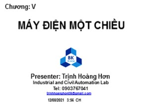 Bài giảng Máy điện - Chương 5: Máy điện DC - Trịnh Hoàng Hơn (Phần 2)