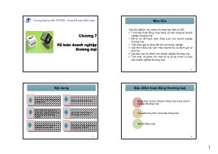 Bài giảng Nguyên lý kế toán 1 - Chương 7: Kế toán doanh nghiệp thương mại