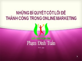 Bài giảng Online marketing - Phạm Đình Tuấn