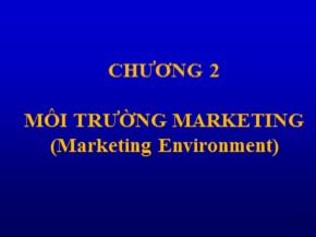 Bài giảng Quản trị maketing - Chương 2: Môi trường marketing (Marketing Environment)