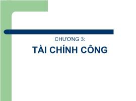 Bài giảng Tài chính 1 - Chương 3: Tài chính công