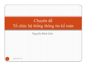 Chuyên đề Tổ chức hệ thống thông tin kế toán - Nguyễn Bích Liên