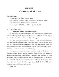 Giáo trình Nguyên lý kế toán - Chương 1: Tổng quan về Kế toán