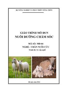 Giáo trình Nuôi dưỡng và chăm sóc cừu
