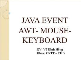 Bài giảng Ava event awt- Mousekeyboard - Vũ Đình Hồng