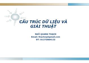 Bài giảng Cấu trúc dữ liệu và giải thuật - Chương 4: Các phương pháp sắp xếp cơ bản - Ngô Quang Thạch