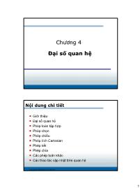 Bài giảng Cơ sở dữ liệu (Database) - Chương 4: Đại số quan hệ