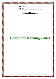 Bài giảng Computer learning center