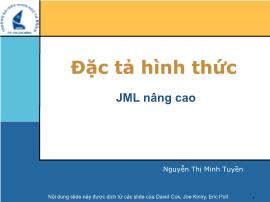 Bài giảng Đặc tả hình thức - Chương 14: JML nâng cao - Nguyễn Thị Minh Tuyền