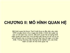 Bài giảng Hệ quản trị Cơ sở dữ liệu - Chương II: Mô hình quan hệ - Nguyễn Nhật Minh