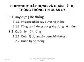 Bài giảng Hệ thống thông tin quản lý - Chương 3: Xây dựng và quản lý hệ thống thông tin quản lý