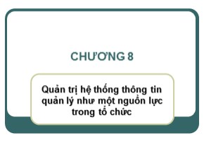 Bài giảng Hệ thống thông tin quản lý - Chương 8: Quản trị hệ thống thông tin quản lý như một nguồn lực trong tổ chức