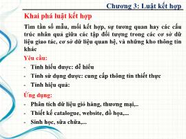 Bài giảng Khai phá dữ liệu - Chương 3: Luật kết hợp