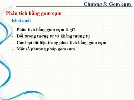 Bài giảng Khai phá dữ liệu - Chương 5: Gom cụm