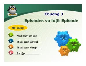 Bài giảng Khai phá dữ liệu (Datamining) - Chương 3: Episodes và luật Episode - Phan Mạnh Thường