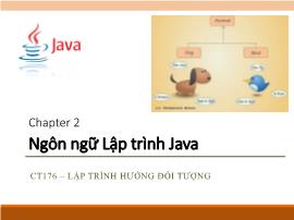 Bài giảng Lập trình hướng đối tượng - Chương 2: Ngôn ngữ Lập trình Java - Trần Công Án