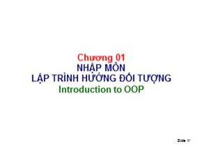 Bài giảng Lập trình hướng đối tượng với Java - Chương 01: Nhập môn lập trình hướng đối tượng (Introduction to OOP)