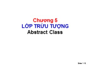 Bài giảng Lập trình hướng đối tượng với Java - Chương 5: Lớp trừu tượng( Abstract Class)