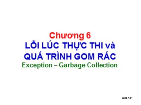 Bài giảng Lập trình hướng đối tượng với Java - Chương 6: Lỗi lúc thực thi và quá trình gom rác (Exception-Garbage Collection )
