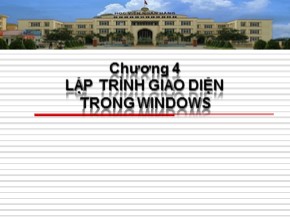 Bài giảng Lập trình ngôn ngữ C# - Chương 4: Lập trình giao diện trong Windows (Phần 2)