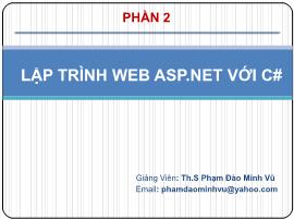 Bài giảng Lập trình Web ASP.NET với C# - Phạm Đào Minh Vũ