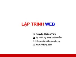 Bài giảng Lập trình Web - Phần 0: Giới thiệu - Nguyễn Hoàng Tùng