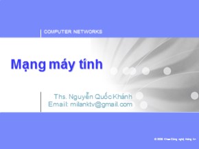 Bài giảng Mạng máy tính  - Nguyễn Quốc Khánh