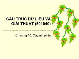 Bài giảng môn Cấu trúc dữ liệu và giải thuật - Chương 10: Cây nhị phân