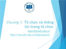 Bài giảng môn Hệ thống thông tin quản lý - Chương 1: Tổ chức và thông tin trong tổ chức