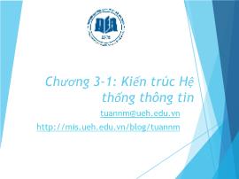 Bài giảng môn Hệ thống thông tin quản lý - Chương 3.1: Kiến trúc Hệ thống thông tin