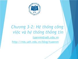 Bài giảng môn Hệ thống thông tin quản lý - Chương 3.2: Hệ thống công việc và hệ thống thông tin