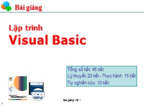 Bài giảng môn Lập trình Visual Basic