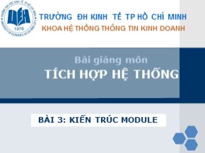 Bài giảng môn Tích hợp hệ thống - Chương 3: Kiến trúc module