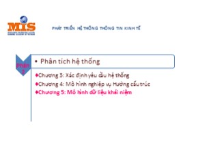 Bài giảng Phát triển hệ thống thông tin kinh tế - Chương 5: Mô hình dữ liệu khái niệm