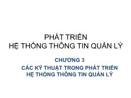 Bài giảng Phát triển hệ thống thông tin quản lý - Chương 3: Các kỹ thuật phát triển hệ thống thông tin quản lý