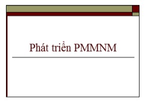 Bài giảng  Phát triển PMMNM