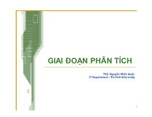 Bài giảng Quản lý dự án công nghệ thông tin - Chương 3: Giai đoạn phân tích - Nguyễn Khắc Quốc