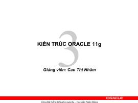 Bài giảng Quản trị cơ sở dữ liệu Oracle - Chương 3: Kiến trúc Oracle 11g - Cao Thị Nhâm