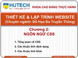Bài giảng Thiết kế & lập trình Website - Chương 2: Ngôn ngữ CSS - Dương Thành Phết